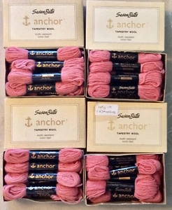 SUSAN BATES ANCHOR 4230 (SCOTLAND) 100% PINK TAPESTRY WOOL 4 BOXE 46 SKEINS - Picture 1 of 8