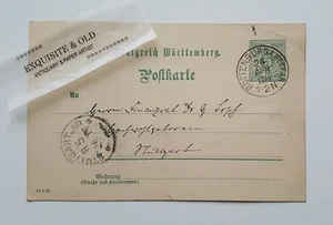 1900 Finanzrat Dr. Losch Stuttgart Karl Baur Rottenburg Postkarte Handschrift - Picture 1 of 2