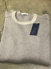 Cellini Italian Men's Sweater 52 Light Brown With Arm Patches New