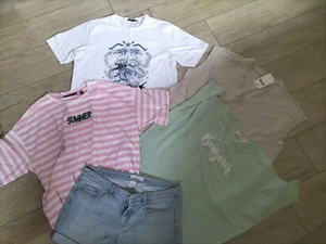 Junges Damen Bekleidungspaket 5teilig L XL diverse Marken Oberteile Jeansshort - Bild 1 von 5
