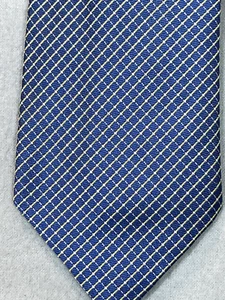 BROOKS Tie Necktie Blue Yellow Check SILK Men's W:3.5" BY L:60" Long - Picture 1 of 6