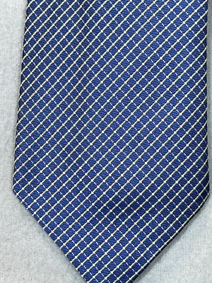 Corbata Brooks azul amarillo a cuadros SEDA para hombre W:3,5" POR L:60" de largo Foto 1 de 4