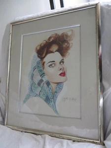 EINGESTELLT KÜNSTLER EDYTHE A. LAWS (1922-1984) PIN-UP GIRL FEMME FATAL ILLUSTRATION - Bild 1 von 12