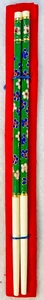 Vintage Collectable Chinese Cloisonné Enamel & Bone Chopsticks Batik Cloth Case - Picture 1 of 3