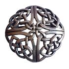 Vintage Irish Celtic Knot Brooch Scottish -  Pewter Silver Metal Pin Pendant VTG