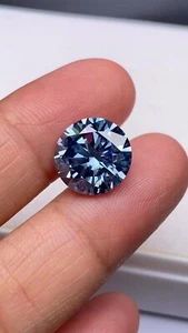 Certified 1 Ct Round Cut Blue Diamond Natural VVS1 D Grade Gemstone free gift - Picture 1 of 6