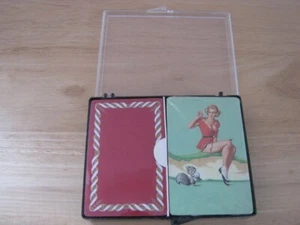 Vintage Sealed Playing Cards with U.S.I.R. Tax Stamps 2 Decks in Plastic Case - Picture 1 of 5