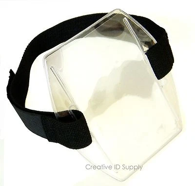 Arm Band Photo ID Vinyl Badge Holder Vertical with Black Strap - Best Price - Image 1 of 2