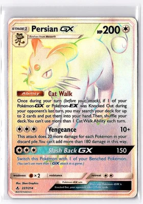 Persian GX (Secret) Secret Rare SM - Unbroken Bonds 227/214 NM - Image 1 of 2