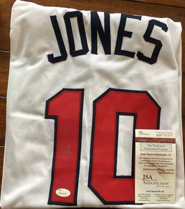 Chipper Jones (HOF) Signed Atlanta Braves Stats Custom Jersey JSA COA - Picture 1 of 8