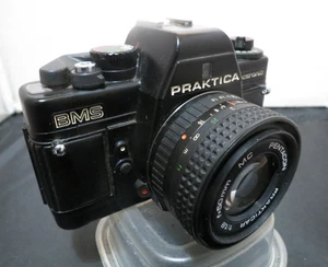 PRAKTICA BMS Electronic 35mm Film SLR Camera w/ Prakticar 1:1.8 50mm Lens + Case - Picture 1 of 13