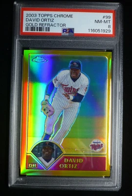 2003 Topps Chrome David Ortiz #99 Gold Refractor PSA 8 NM-MT - Image 1 of 2