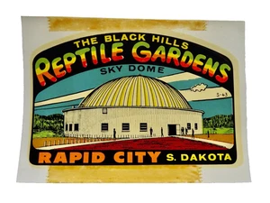 bLACK HILLS REPTILE GARDENS SKYDOME S D VINTAGE SOUVENIR DECAL STICKER neocurio - Picture 1 of 4