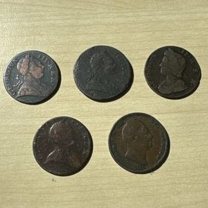 5 X Monete Miste Mezzo Penny Grandi Monete Rame ASTA NO RISERVA #7 - Foto 1 di 11