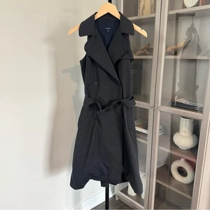 Burberry London schwarz ärmellos Gürtel Trench zweireihig Midikleid 6 - Bild 1 von 6