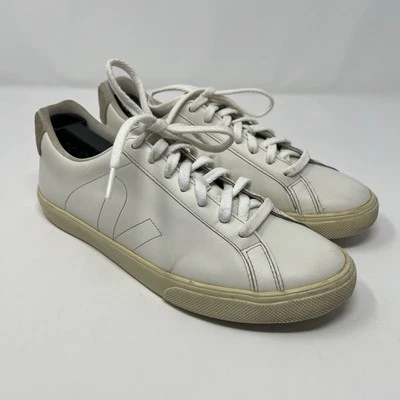 Veja Esplar Leather Low Top Sneakers White Black Women’s Size 9 Logo - Image 1 of 4