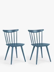 Silla de comedor John Lewis con husillo, juego de 2, azul, certificado FSC (madera de haya) - Imagen 1 de 17