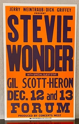 STEVIE WONDER ORIGINAL CONCERT POSTER 1980 Boxing Style poster 22" x 14" - Image 1 of 4