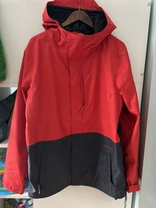 Volcom Men Size L Retrospec Red Winter Ski Jacket Drop Tail 8Kmm Hooded - Picture 1 of 12