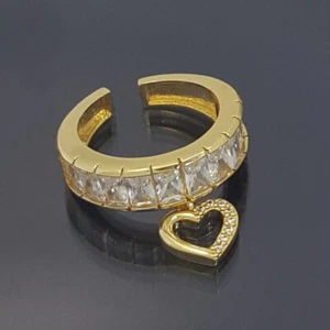 18K Gold Filled Stunning Italian Simulated Diamond 18ct GF Cocktail Ring Size 8 - Picture 1 of 12