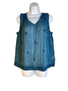 C&C California Womens Tank Top Sleeveless Chambray Blue Size XS - Picture 1 of 7