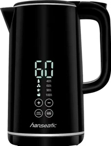 Wasserkocher Schwarz 2200W Temperatur Display Start/Stop - Hanseatic 62544913 - Bild 1 von 5
