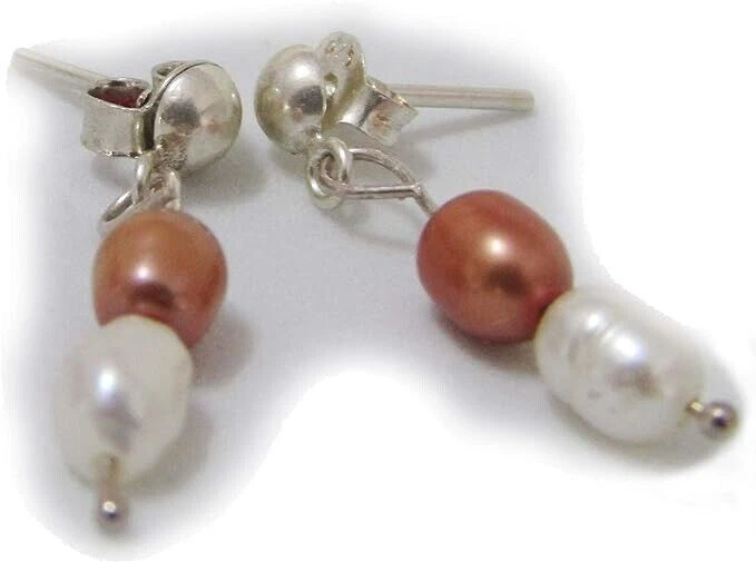 Orecchini in argento 925 con perle di mangrovie naturali - Immagine 1 di 4