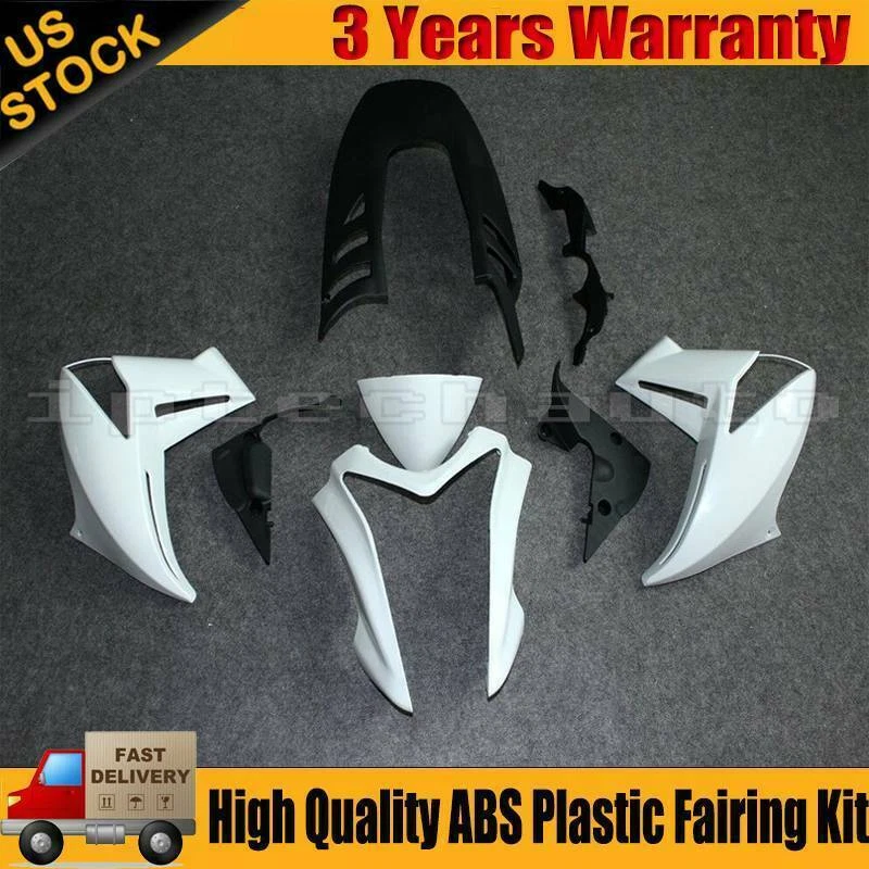 Motocycle Fairing Kit For Kawasaki ER-6N 2009 2010 Unpainted White ABS Injection Foto 1 de 4