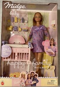 Barbie Happy Family Midge And Baby New in Box 2002 Original Factory Sealed Box