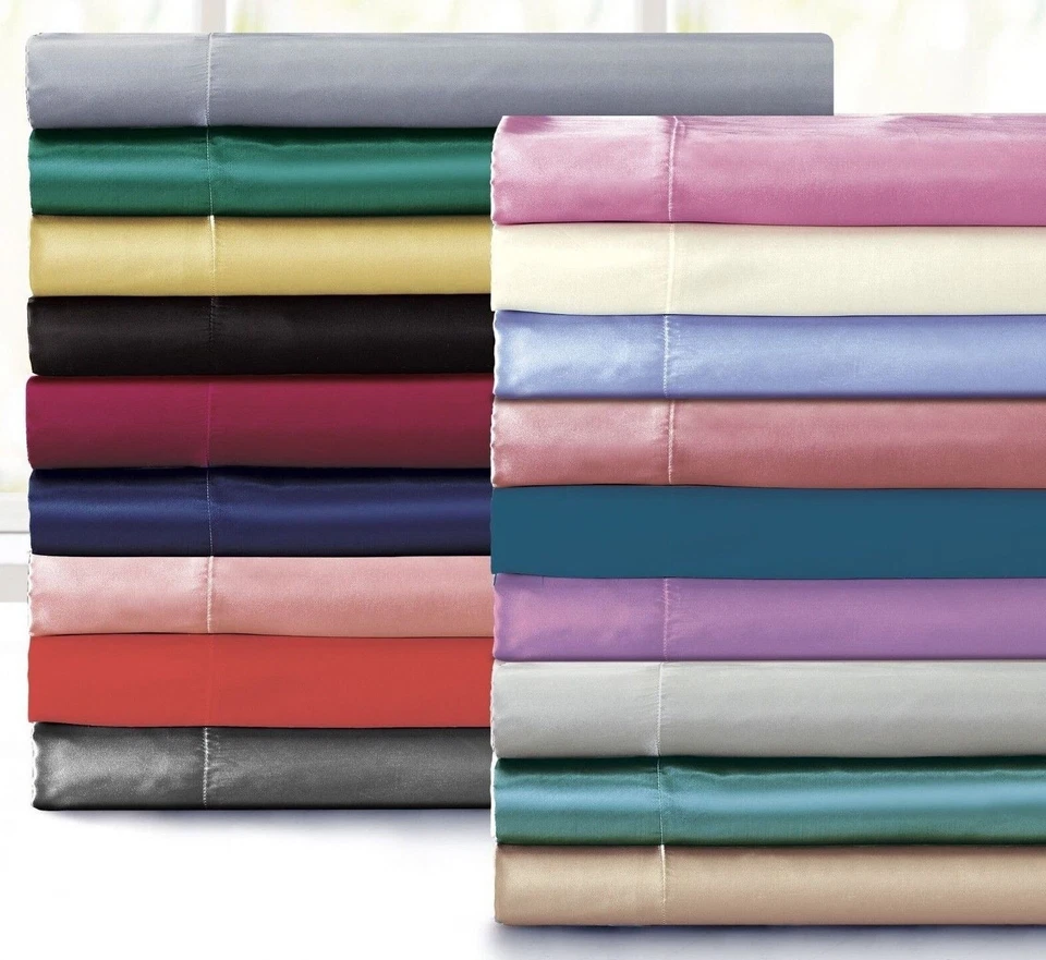 Bibb Home Silky Satin 4 Piece Sheet Set