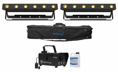 Chauvet DJ Ezlink Strip Q6 BT Wireless Bluetooth Wash Lights+Bag+LED Fogger - Image 1 of 4