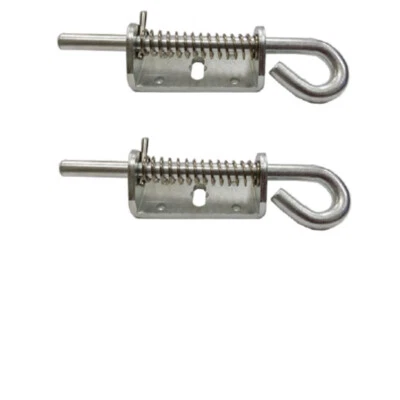 HARDWARE STORE 7" Sliding Spring Latch Loaded Barrel Trailer Gate Pin 7/16 Pin Zinc 2 PACK