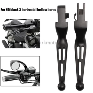 Slotted Black Wide Brake Clutch Hand Lever Set Fit For Harley Electra Road Glide - Picture 1 of 12