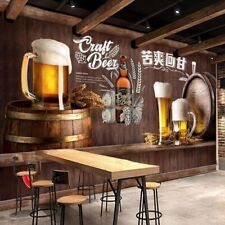Retro Nostalgic Beer Restaurant Bar Mural Custom 3D Photo Wallpaper Background