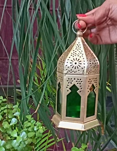 Moroccan style, Hanging glass Tealight Candle Holder Lantern for Home & Garden - Picture 1 of 5