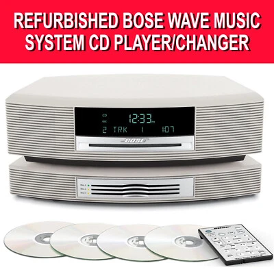 Refurbished Bose Wave Music System with Multi-CD Changer AWRCC2 Platinum White - Image 1 of 3