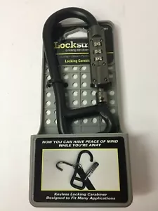 Lockstraps Locking Combination Carabiner Oversized Tie Down Black 46801 - Picture 1 of 4