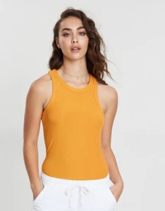 Cotton On women's High Crew Sleeveless cami top in Dark Cheddar Size L - Picture 1 of 9