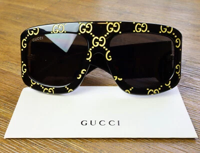 Gucci GG0983S 004 Gray Lens Black Oversized Shield Sunglasses with Velvet case - Image 1 of 4