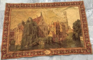 Vintage French Tapestry Goblins Religions Medieval Décor Wall Hanging 125x84 cm - Picture 1 of 11