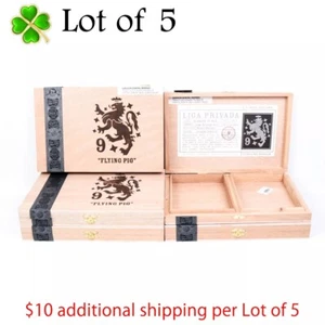 Lot of 5 Liga Privada Flying Pig No. 9 Wood Cigar Box 10.25" x 6.75" x 1.5" - Picture 1 of 12