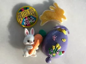 Vintage Hallmark Easter Bunny Rabbit Pin Jewelry Lot Pull String Egg Chick MORE! - Bild 1 von 1