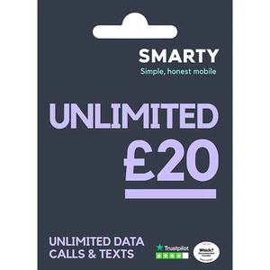 2 x NEW Smarty sim card, UK UNLIMITED for £20 + Data + Europe roaming Pay & Go - Picture 1 of 6