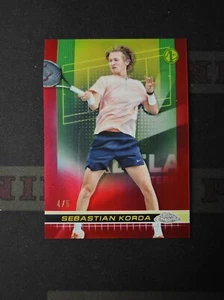 2024 Topps Chrome Tennis Red Refractor 1st RC Sebastian Korda /5 - Picture 1 of 2