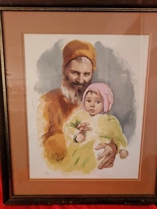 Sandu Liberman Father And Son Art Lithograph Hand Signed 129/200  - Picture 1 of 7