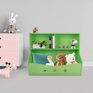 Kids Bookshelf and Bookcase Toy Storage Shelf Organizer Cabinet Light Green - Picture 1 of 15