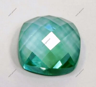 Par de piedras preciosas sueltas talladas cuadradas de zafiro Montana natural certificado de 18 quilates Foto 1 de 4