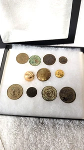 Misc. group dug / non-dug French buttons; 1780's-1870's w/ rare ship button #44 - Picture 1 of 2