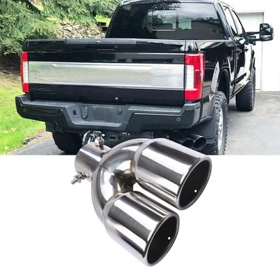 For Ford F-250 Rear Car Dual Exhaust Pipe Tail Muffler Tip Throat Tailpipe - Imagem 1 de 4