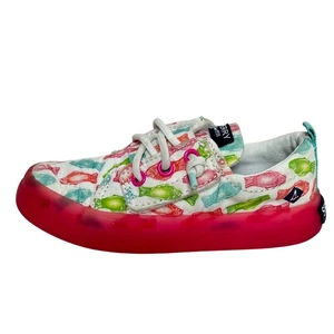 Scarpe da barca Sperry Top-Sider bambina 7M bambino stampa pesce rosa suola gomma - Foto 1 di 9